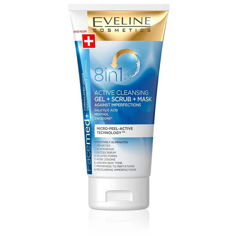 Facemed+ 8in1 Active Cleansing Gel + Scrub + Mask